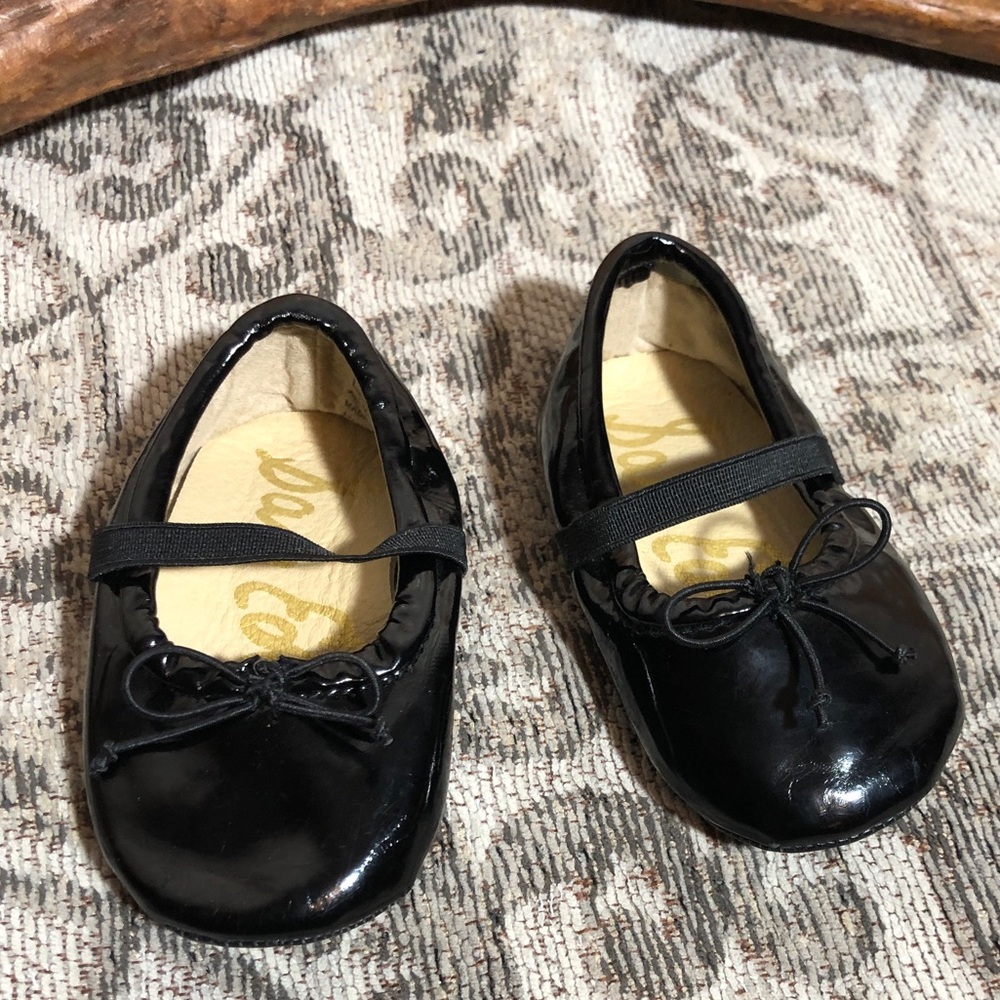 Sam Edelman Black Patent Leather Ballet Baby Shoes